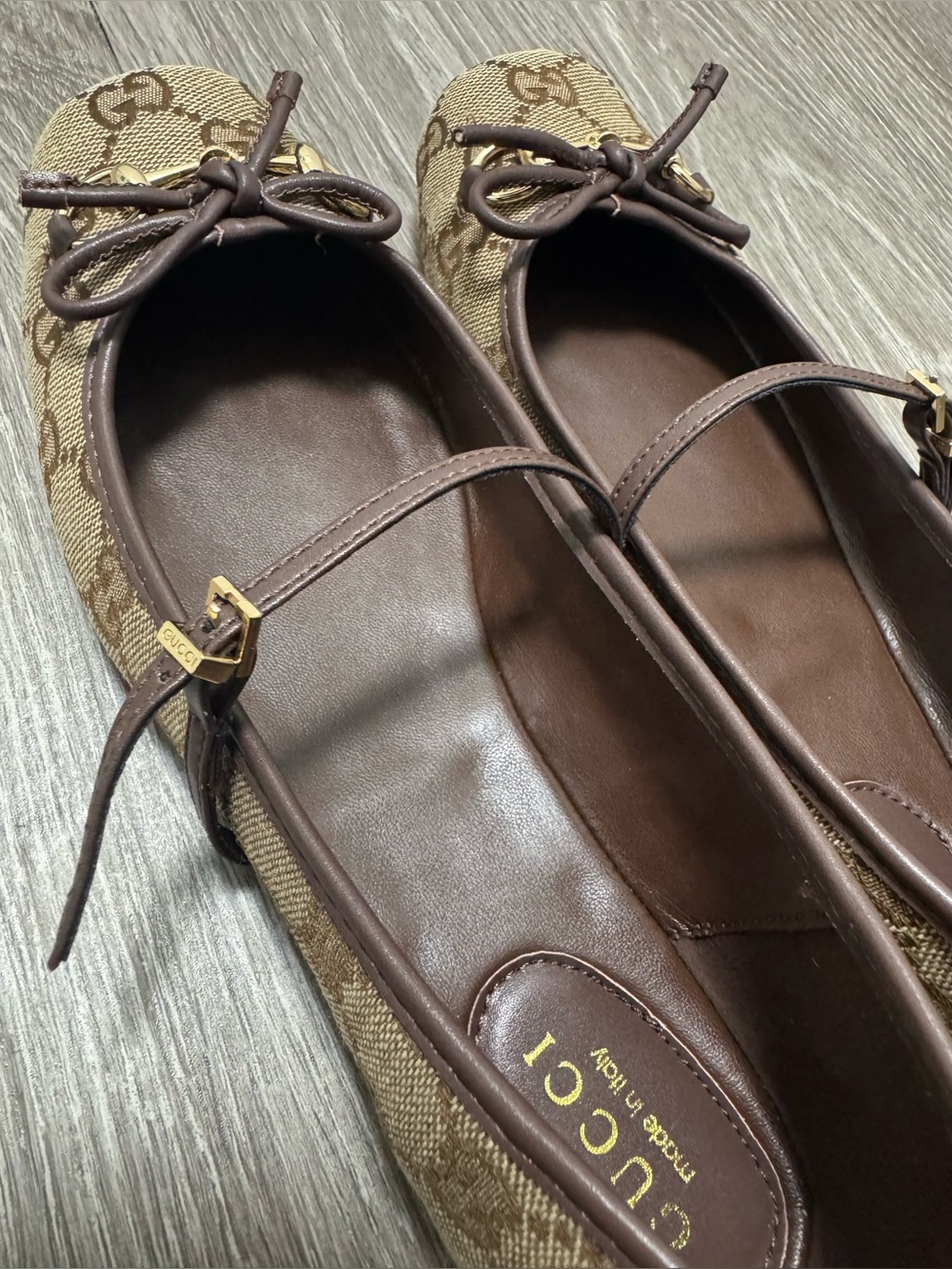 Gucci GG Monogram Horsebit Ballet Flats - Picture 7 of 8